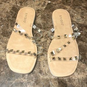 Bamboo sandals size 6 worn once only signs of wear on bottom/unseen)part